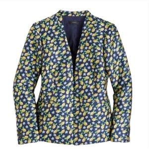 J. Crew Lemon Print Jacquard Going Out Blazer